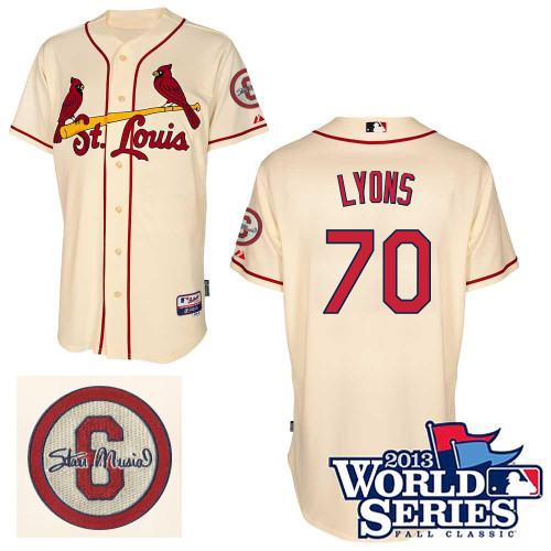 Tyler Lyons #70 mlb Jersey-St Louis Cardinals Women's Authentic Commemorative Musial 2013 World Series Baseball Jersey